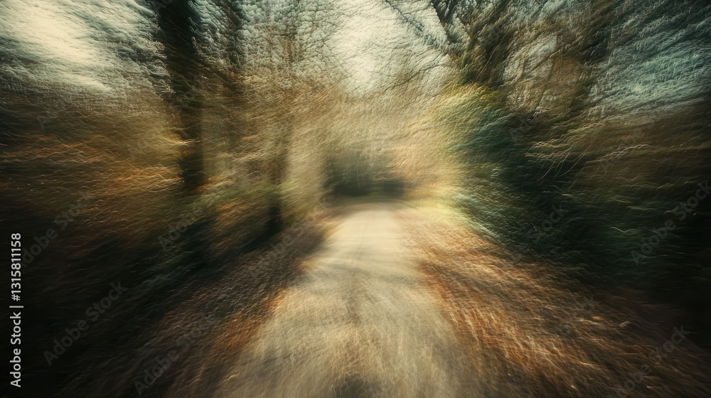 Naklejka premium Enchanted Forest Path: A Journey Through Time and Nature