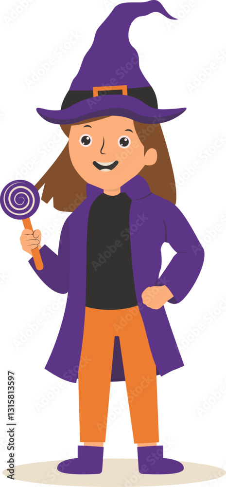 Illustration of Halloween Kid. Isolated on White Background. Vector Cartoon Character Illustration of Halloween Kid. Isolated on White Background. Vector Cartoon Character