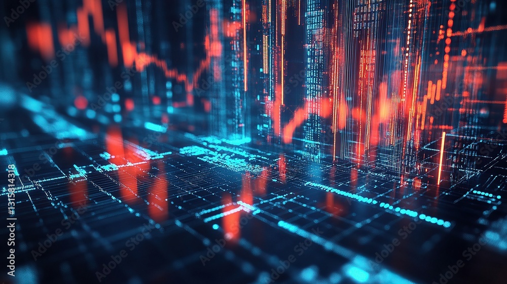 Fototapeta premium Financial Data Visualization with Machine Learning Algorithms