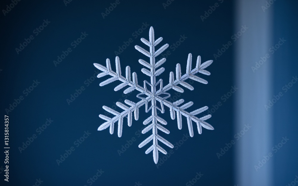 January blues, Elegant snowflake on dark background January blues, Elegant snowflake on dark background