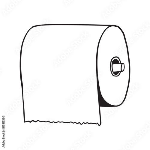 toilet bowl sanitary hand drawing sketch. black and white isolated design
