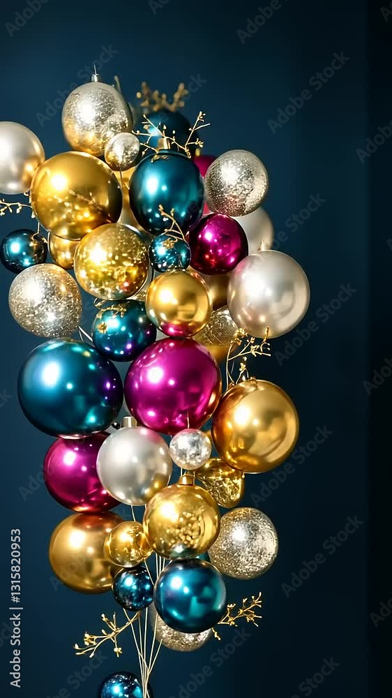 A Festive Cluster of Metallic Balloons in Rich Jewel Tones A Festive Cluster of Metallic Balloons in Rich Jewel Tones