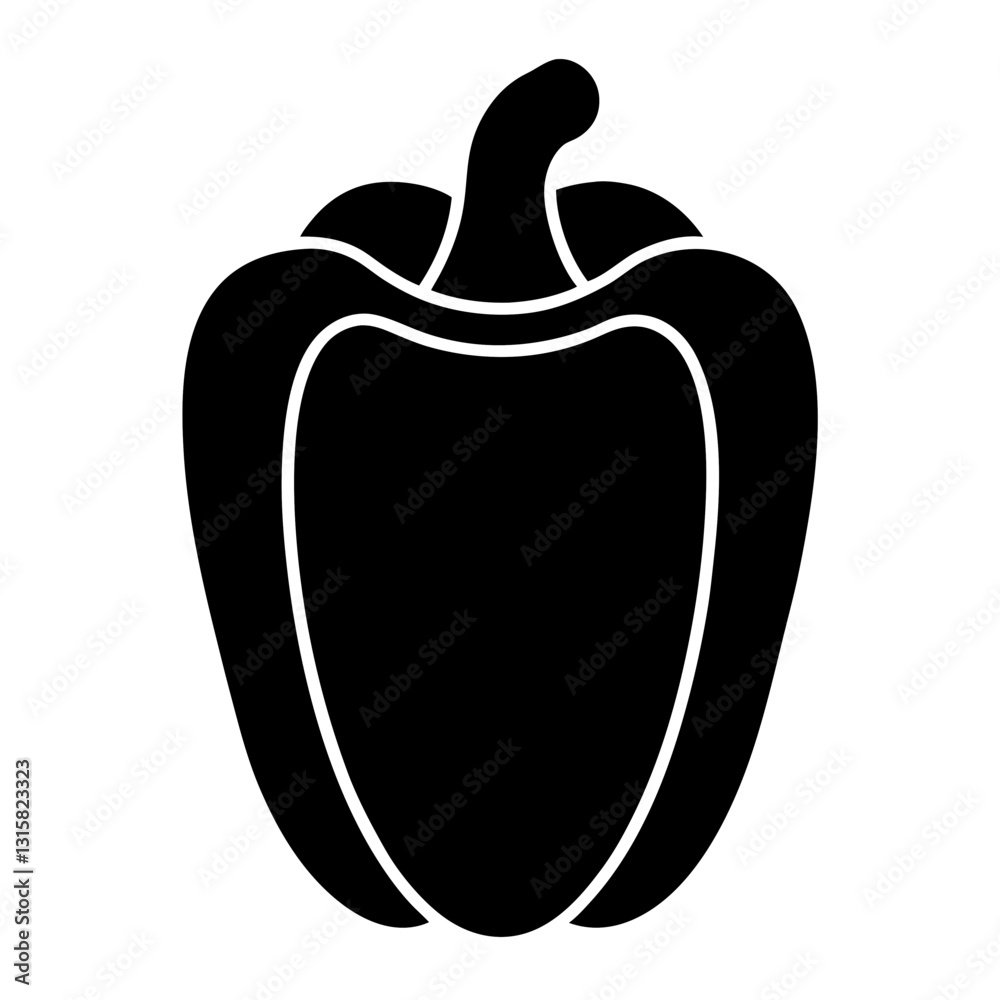 Vibrant Bell Pepper vector art silhouette Vibrant Bell Pepper vector art silhouette