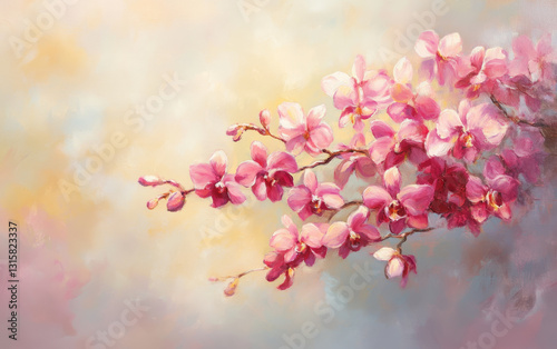 pink cherry blossom on wooden background
