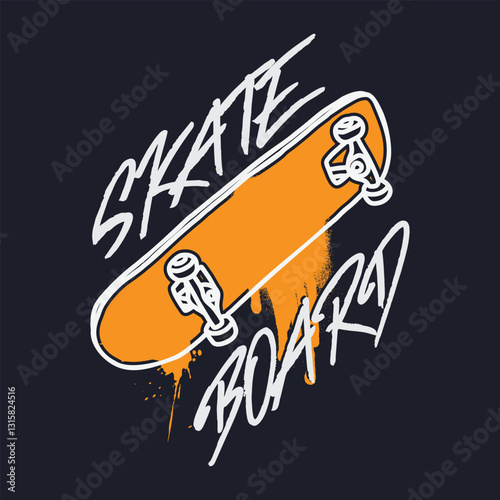 Skateboard graphic design illustration typography t shirt vector for ready print