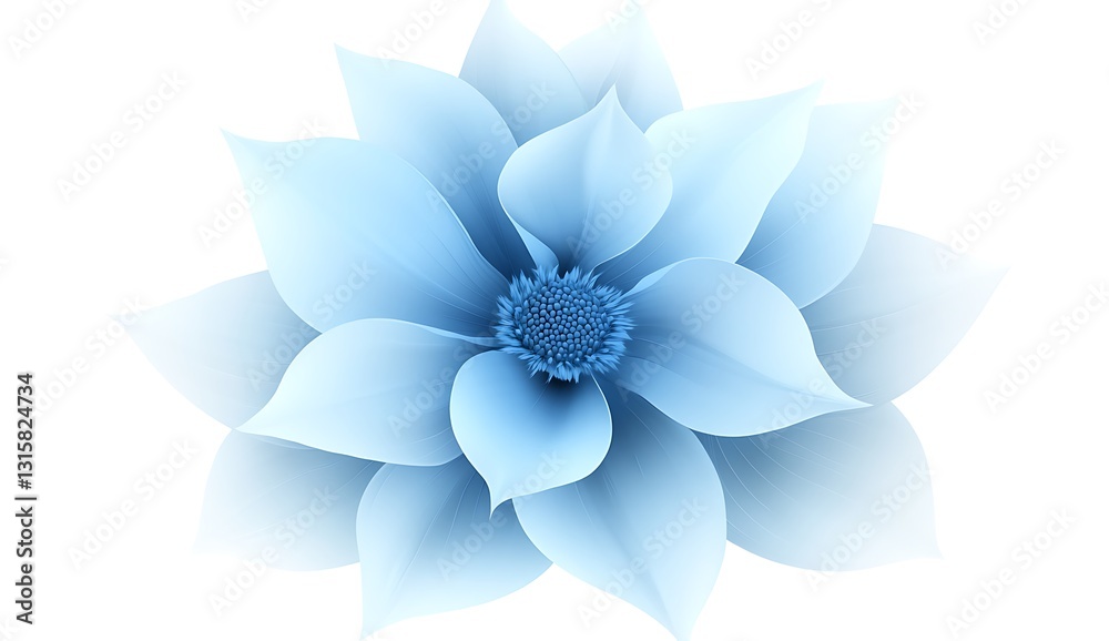 Fototapeta premium Delicate Light Blue Flower on White Background for Elegant Design