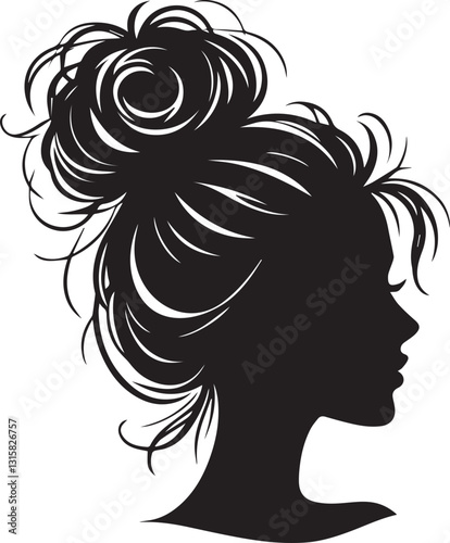 woman with long hair, woman head silhouette vector, woman vector illustration, woman head logo vector, woman silhouette vector black and white
