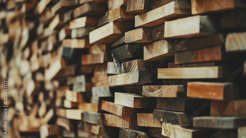Stacked Wooden Planks: A Textured Composition of Lumber Stacked Wooden Planks: A Textured Composition of Lumber