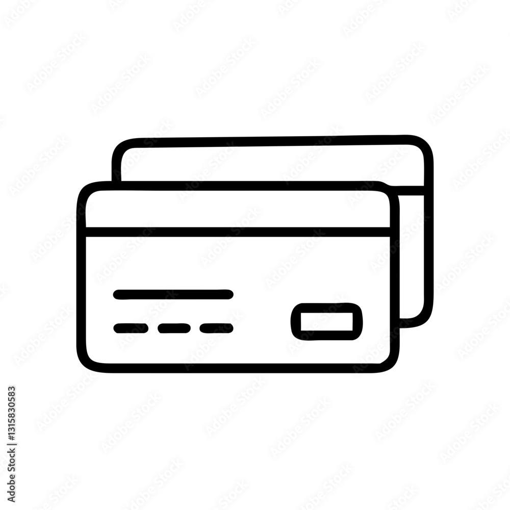 Two credit cards on a clean background for payment and financial transactions Two credit cards on a clean background for payment and financial transactions