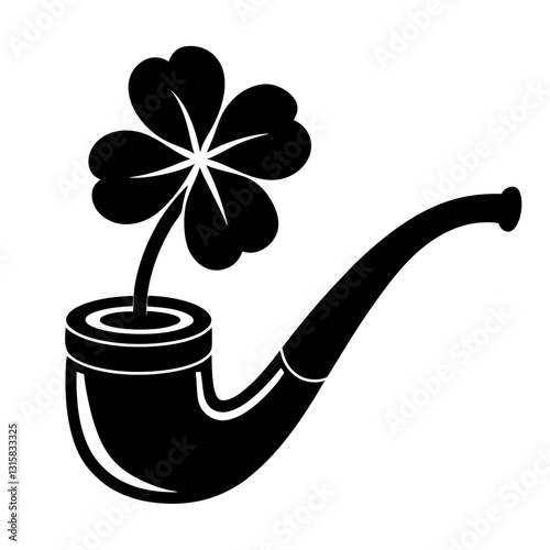 St Patrick Day Pipe Tobacco Clipart Black and White