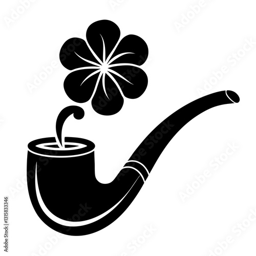 St Patrick Day Pipe Tobacco Clipart Black and White
