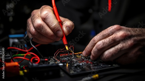 Focused Professional Man Working on Computer with Red Pen in Office