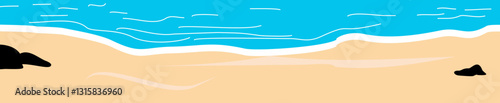 Summer Beach Landscape Illustration