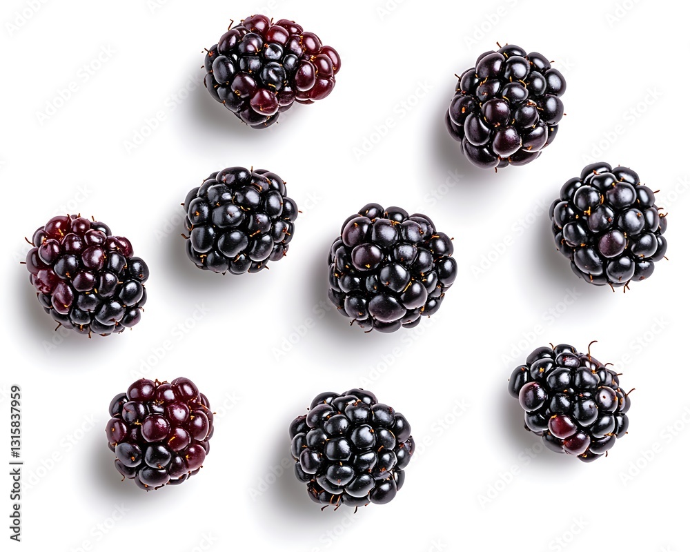 Ultra Realistic Blackberries on White Background for Stock Photography Ultra Realistic Blackberries on White Background for Stock Photography