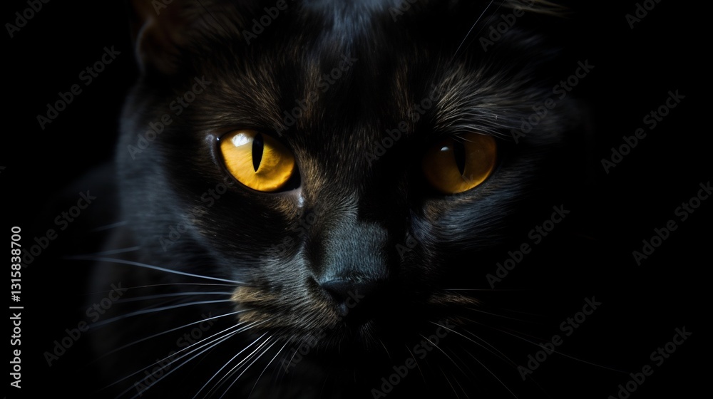 Black Cat Glowing Eyes for Dark Background. Black Cat Glowing Eyes for Dark Background.
