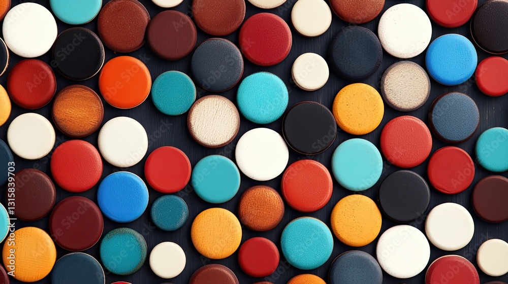 Abstract Arrangement of Colorful Circular Shapes on a Dark Surface Creating a Vibrant and Engaging Visual Texture Pattern Abstract Arrangement of Colorful Circular Shapes on a Dark Surface Creating a Vibrant and Engaging Visual Texture Pattern