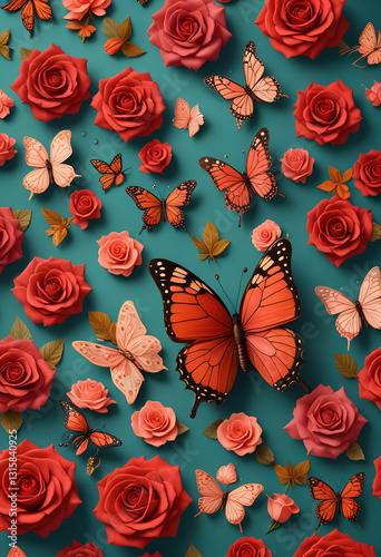seamless background with roses