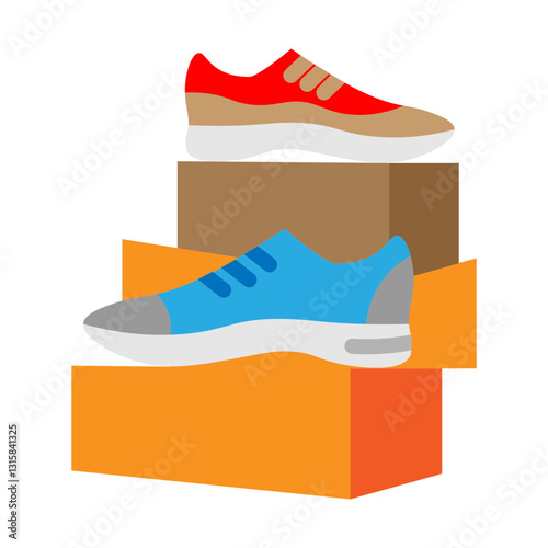 Sneaker Collection Vector Flat Icon Design