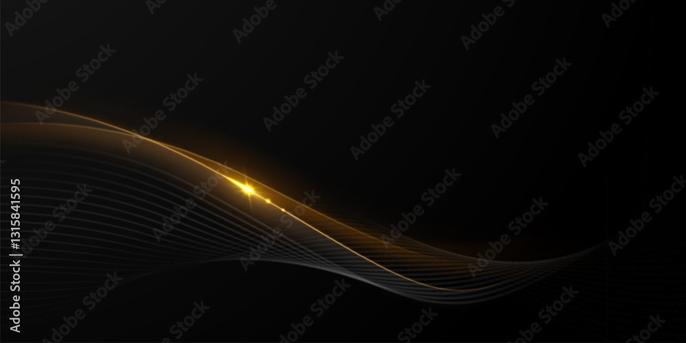 Black background with a luxurious gold effect. Vector illustration