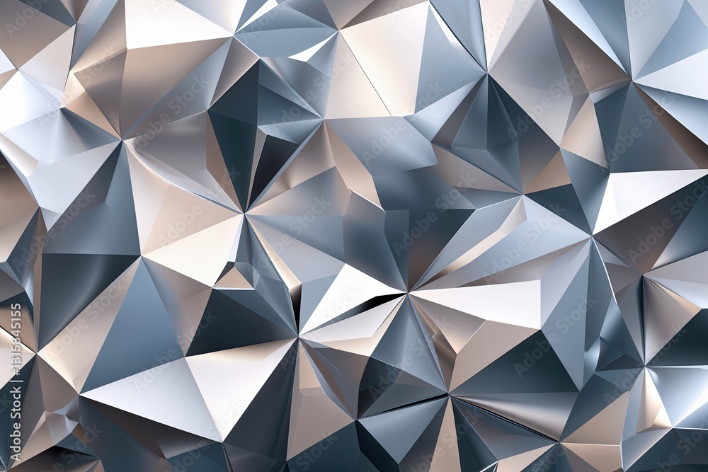 Fototapeta premium Modern Cool Polygonal Silver Gradient Composition Design