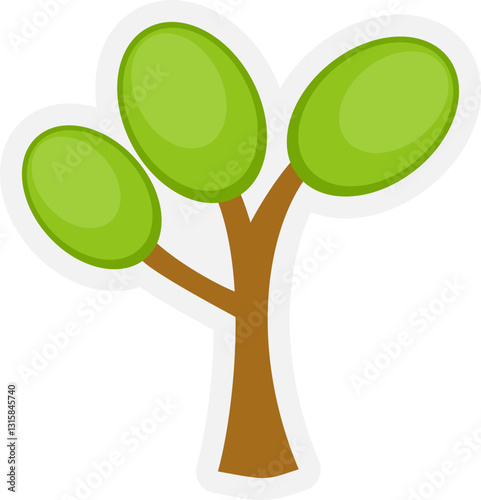 Tree Cartoon Sticker 