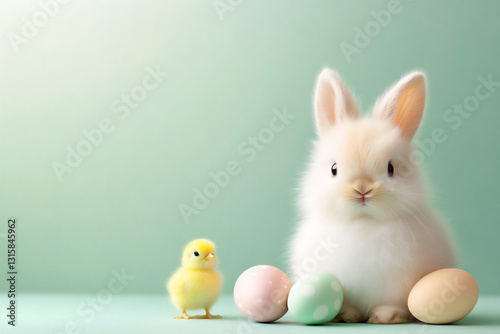 Wallpaper Mural an easter bunny with fluffy white fur, Torontodigital.ca