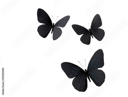 Enchanting Dance of Black Butterflies: Nature's Symbols of Freedom and Beauty Soaring Among Flowers