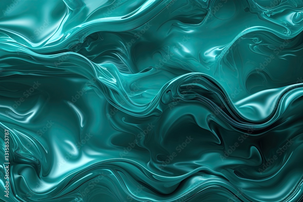 Obraz premium Fluid Teal Background with Dynamic Texture for Contemporary Design Solutions
