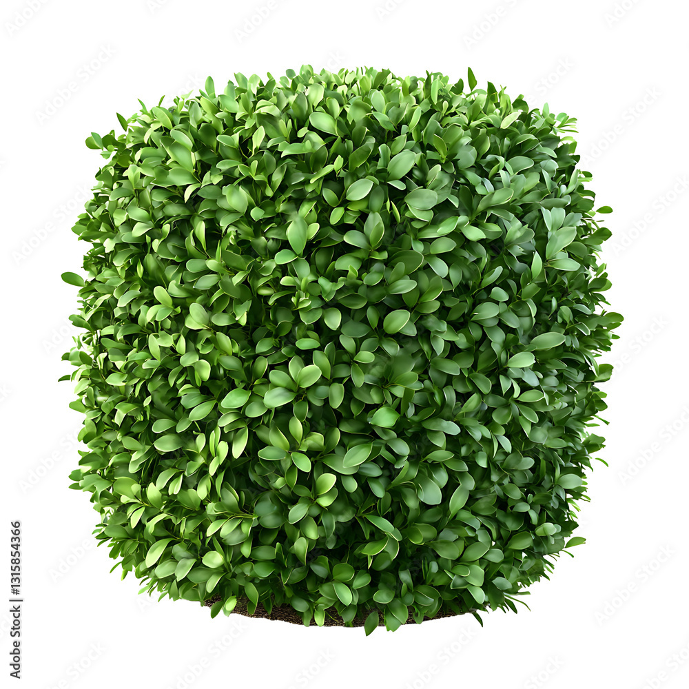 Naklejka premium Buxus sempervirens boxwood bush. Isolated on transparent background, Png.