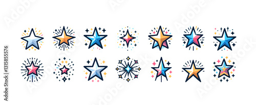 SET Colorful stars design