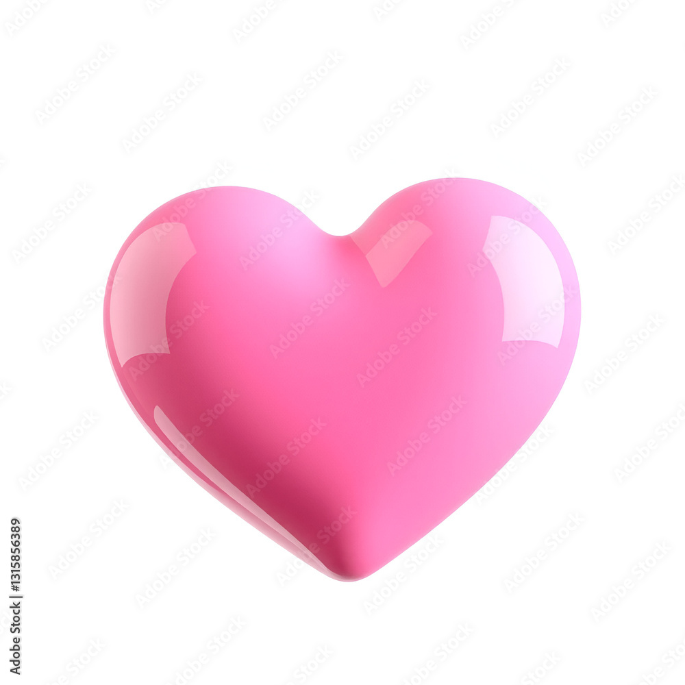 Glossy pink heart isolated on transparent background Glossy pink heart isolated on transparent background