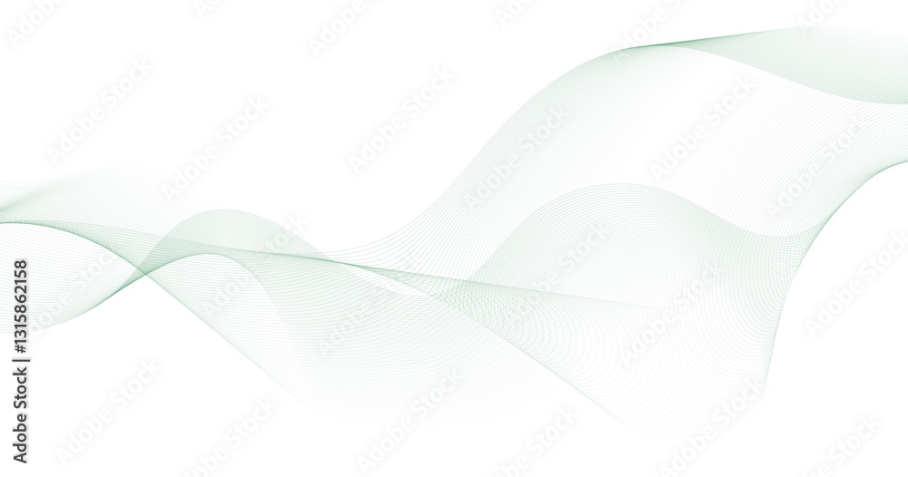 Obraz premium Smooth stylish abstract green wave background vector