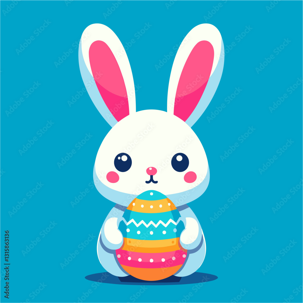 Obraz premium Cute Easter Bunny - Adorable Spring Rabbit for Crafts, Gifts & Decor - Vector, PNG, JPG