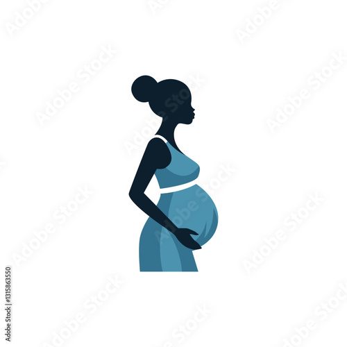 pregnant woman logo template
