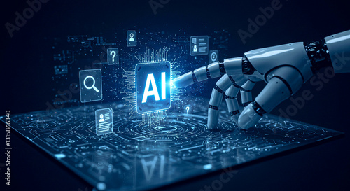 Robot Searching and Analyzing AI Virtual Interface