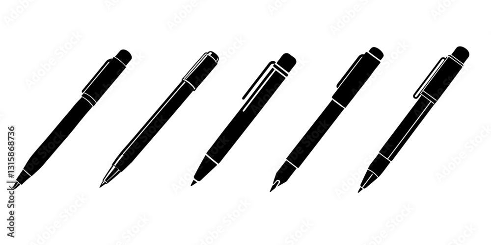 pen Silhouette illustrations on white Background pen Silhouette illustrations on white Background