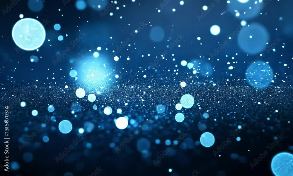 Abstract sparkling blue bokeh background