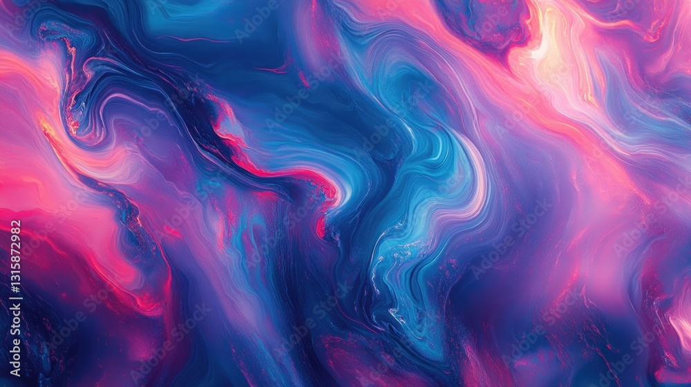 Colorful swirling liquid creates an abstract and vibrant artistic design