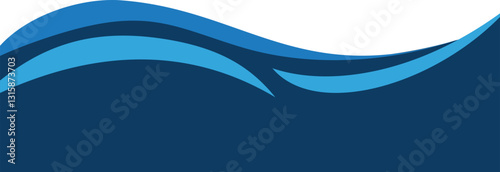 Wavy Blue curved border footer