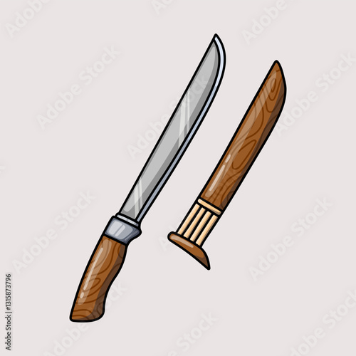 Sharp Machete with Handcrafted Wooden Cover