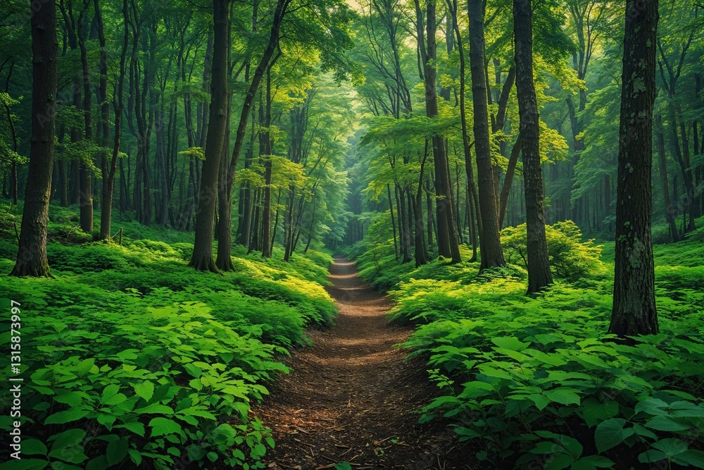 Obraz premium Lush Forest Green Nature Canvas for Vibrant Presentations