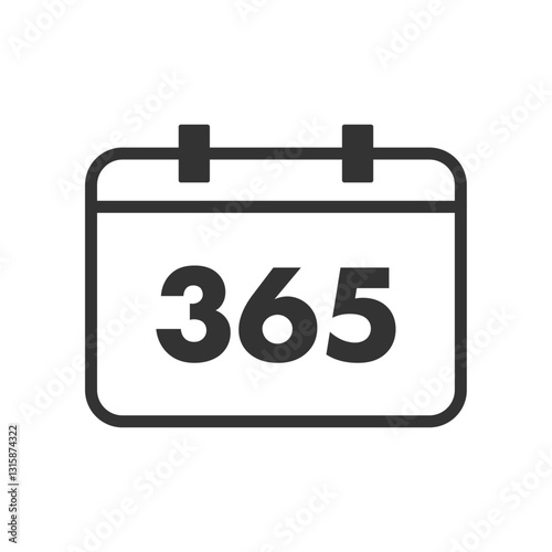 シンプルな365のカレンダーイラストベクターアイコン