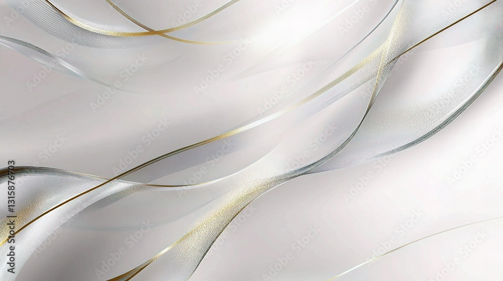 Fototapeta premium Elegant Abstract Light Silver Background with Flowing Lines