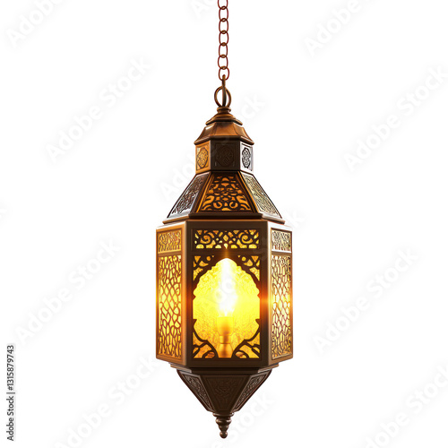 ramadan lamp hanging png image isolated on white or transparent background