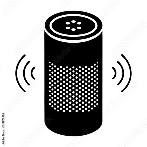 A smart speaker with voice command features.