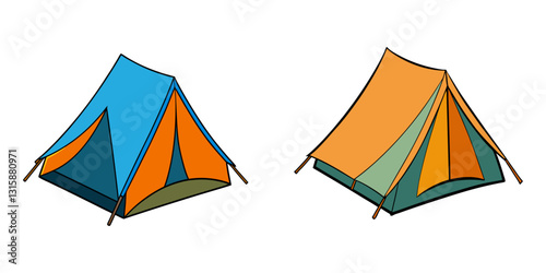set of camping icons