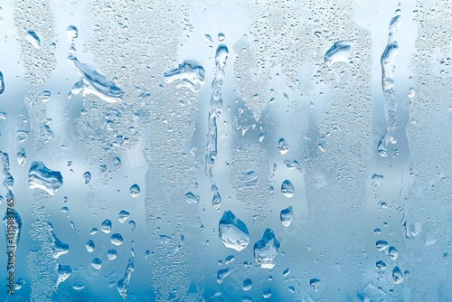 Water Drops, Condensation, Glass, Blue, Texture, Background, Abstract, Wet, Surface, Transparent