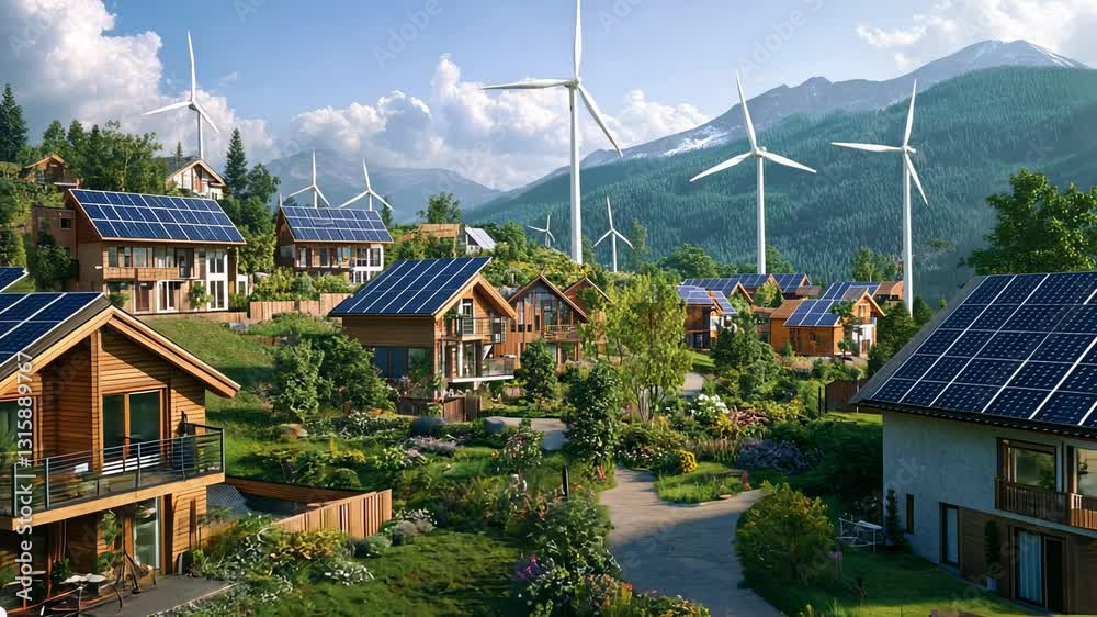 Eco-Friendly Village: Sustainable Living in the Mountains Eco-Friendly Village: Sustainable Living in the Mountains