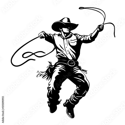 Cowboy Gunfight & Rodeo Action Silhouettes for Designers
