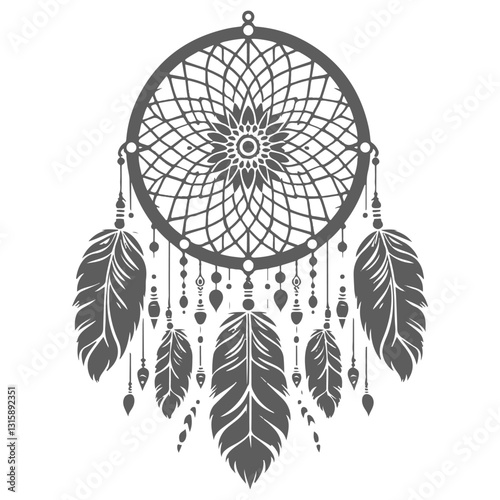 Magical Dream Catcher - Mystical Aura and Positive Energy Illustration